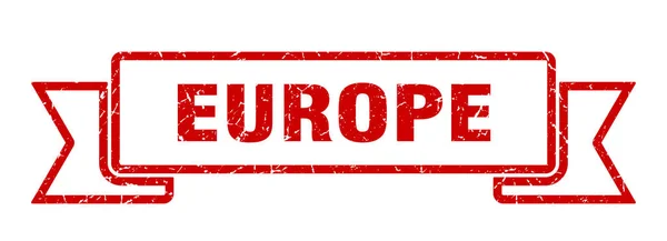 Κορδέλα Ευρώπης. Σύμβολο ταινίας grunge της κόκκινης Ευρώπης — Διανυσματικό Αρχείο