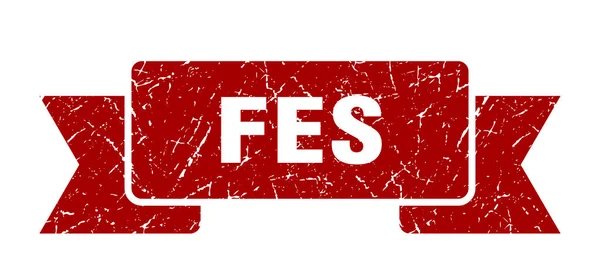Fes ribbon. Red Fes grunge band sign — Stock Vector