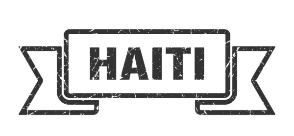 Haitis band. Svart Haiti grunge band tecken — Stock vektor