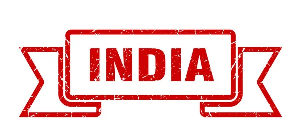Індійська стрічка. Red India grunge band sign — стоковий вектор