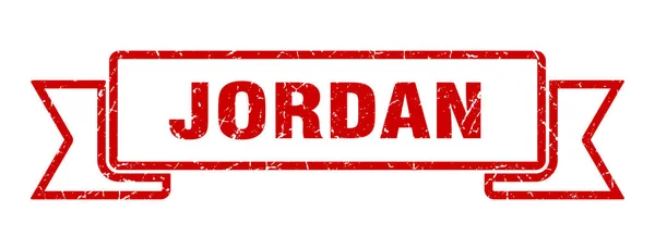 Jordánská stuha. Red Jordan Grunge band sign — Stockový vektor
