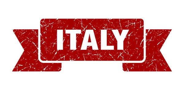意大利缎带。 Red Italy grunge band sign — 图库矢量图片