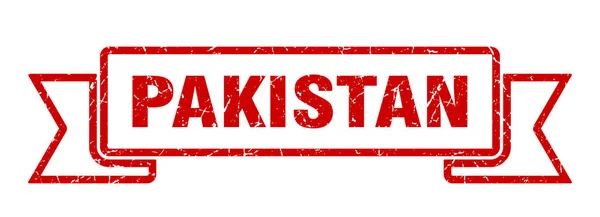 Pakistan-Schleife. rotes pakistanisches Grunge Band Zeichen — Stockvektor