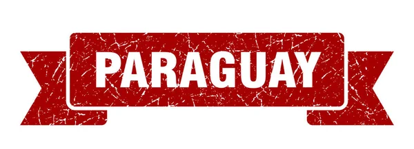 Paraguay szalag. Red Paraguay grunge zenekar jele — Stock Vector