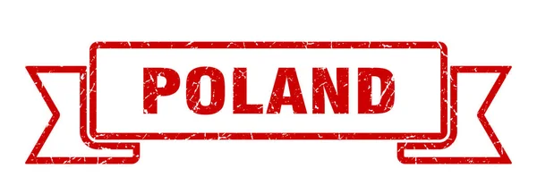 ポーランドリボン。赤いポーランドのグランジバンドのサイン — ストックベクタ