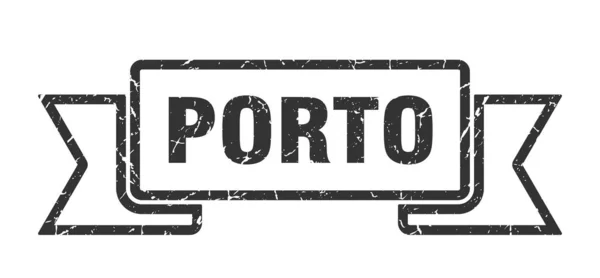 Porto ribbon. Black Porto grunge band sign — Stock Vector
