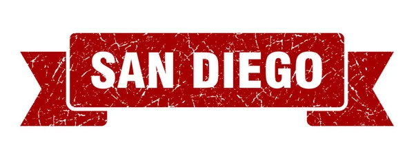 Ruban San Diego. Signe rouge San Diego grunge band — Image vectorielle