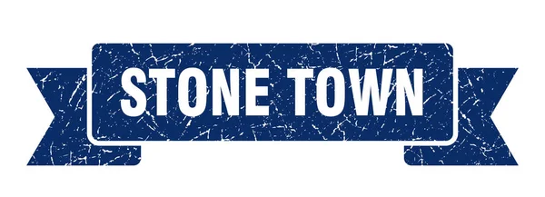 Het lint van Stone Town. Blue Stone Town grunge band teken — Stockvector
