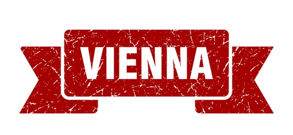 Wstążka wiedeńska. Czerwony znak zespołu grunge w Wiedniu — Wektor stockowy