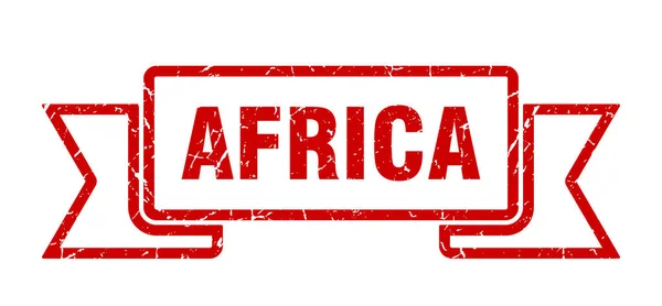 Africká stuha. Red Africa Grunge band sign — Stockový vektor