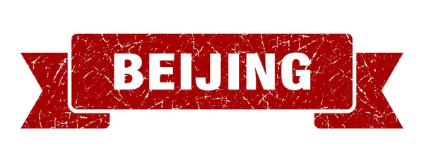 Pekingi szalag. Red Beijing grunge zenekar jele — Stock Vector