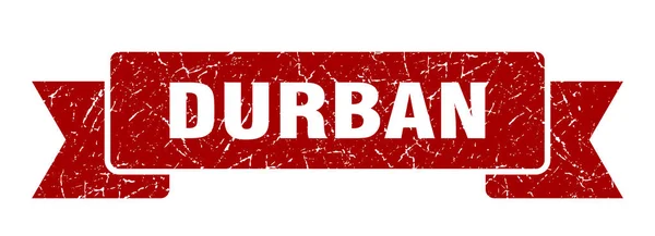 Durban ribbon. Red Durban grunge band sign — Stock Vector