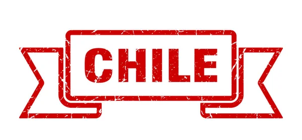 Чилійська стрічка. Red Chile grunge band sign — стоковий вектор