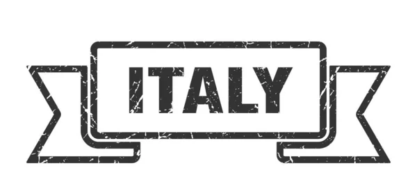 イタリアのリボン。ブラックイタリアグランジバンドサイン — ストックベクタ
