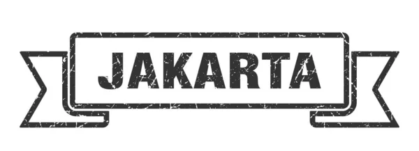 Jakarta ribbon. Black Jakarta grunge band sign — Stock Vector