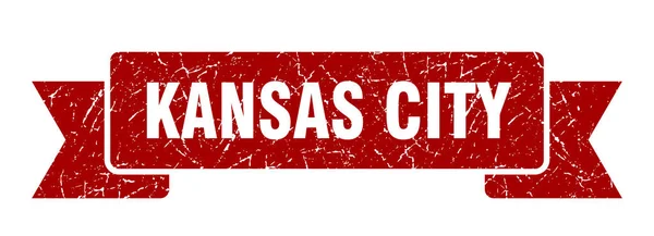 Fita de Kansas City. Red Kansas City grunge banda sinal — Vetor de Stock