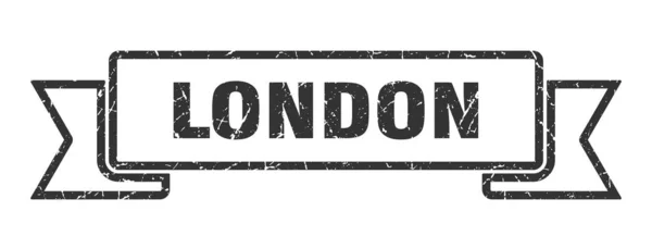 Κορδέλα Λονδίνου. Μαύρο London grunge μπάντα υπογράψει — Διανυσματικό Αρχείο