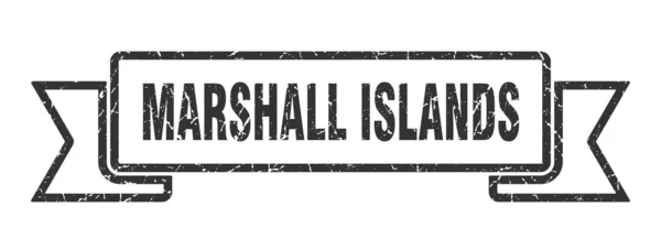 Cinta de las Islas Marshall. Signo de banda grunge de las Islas Marshall negras — Vector de stock
