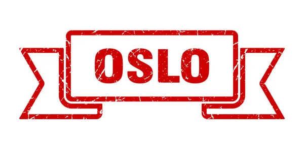 Stuha z Osla. Red Oslo Grunge band sign — Stockový vektor