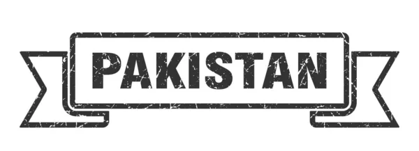 巴基斯坦丝带。 Black Pakistan grunge band sign — 图库矢量图片