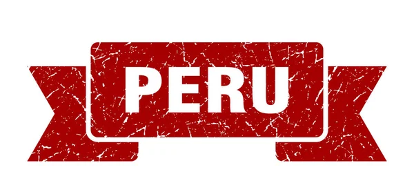 Cinta de Perú. señal de banda grunge rojo Perú — Vector de stock