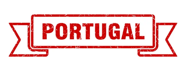 ポルトガルリボン。赤ポルトガルグランジバンドのサイン — ストックベクタ