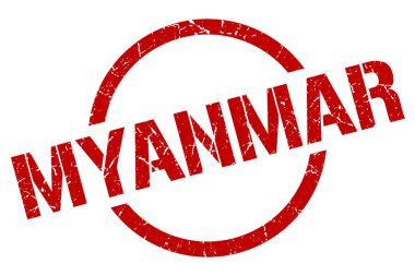 Myanmar damgası. Myanmar grunge izole edilmiş işareti