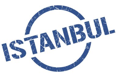 İstanbul damgası. İstanbul 'daki grunge izole edilmiş tabela