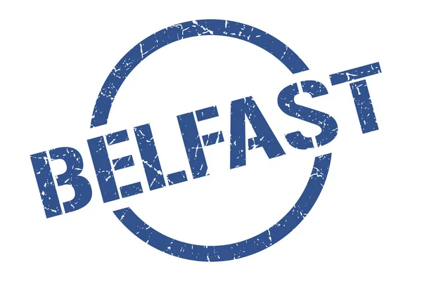 Belfast-stämpel. Belfast grunge runda isolerade tecken — Stock vektor