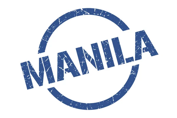 Timbro di Manila. Manila grunge rotondo segno isolato — Vettoriale Stock