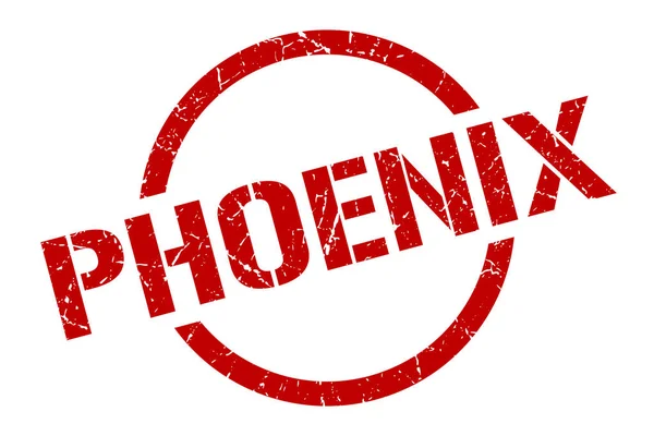 Timbre Phoenix. Phoenix grunge rond isolé signe — Image vectorielle