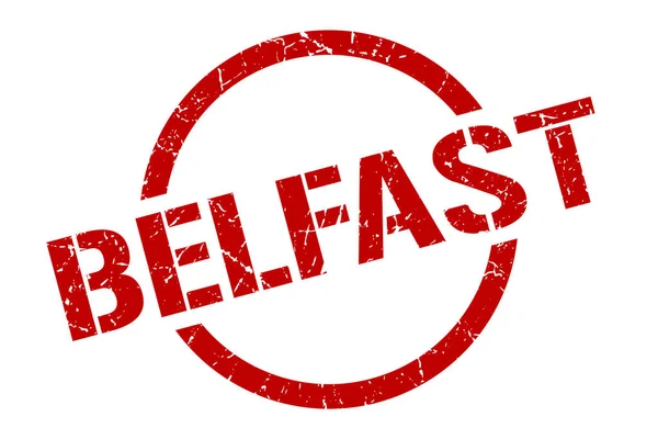 Belfasti bélyegző. Belfast grunge kerek elszigetelt jel — Stock Vector