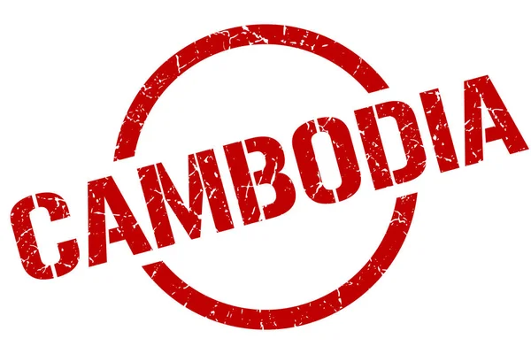 Sello de Camboya. Camboya grunge ronda signo aislado — Archivo Imágenes Vectoriales