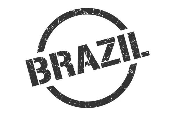 Brazilië stempel. Brazilië grunge rond geïsoleerd bord — Stockvector