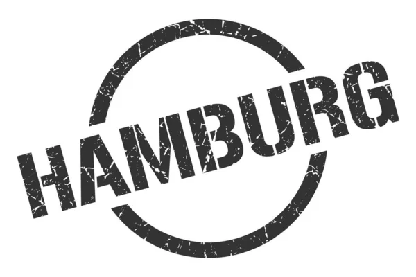 Hamburger Briefmarke. Hamburger Grunge rund um vereinzeltes Schild — Stockvektor