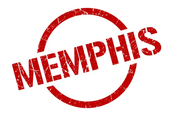 Sello de Memphis. Memphis grunge ronda signo aislado — Vector de stock