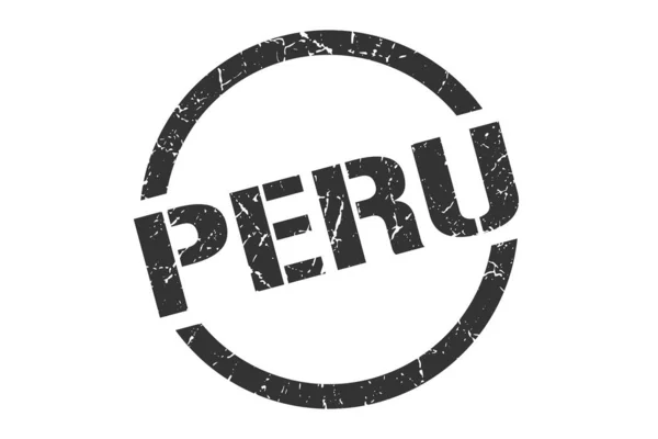 Sello de Perú. Perú grunge ronda signo aislado — Archivo Imágenes Vectoriales