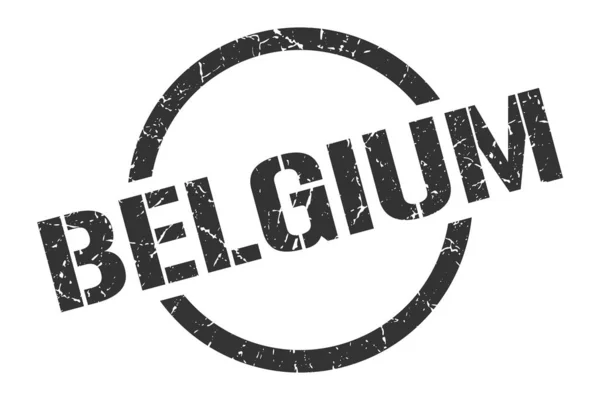 ベルギーの切手ベルギーのグランジラウンド孤立サイン — ストックベクタ