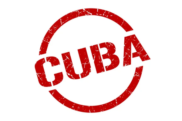 Znaczek kubański. Kuba grunge runda pojedynczy znak — Wektor stockowy