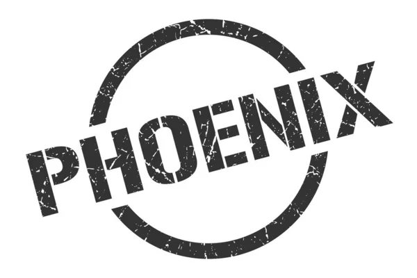 Phoenix stamp. Phoenix grunge round isolated sign — 스톡 벡터
