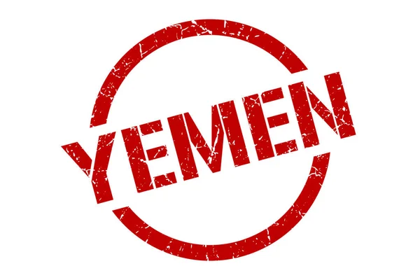 Jemen stämplar. Jemen grunge runda isolerade tecken — Stock vektor