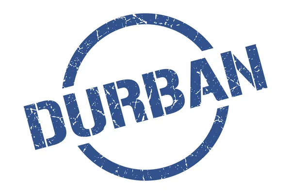 Durbani bélyegző. Durban grunge kerek elszigetelt jel — Stock Vector