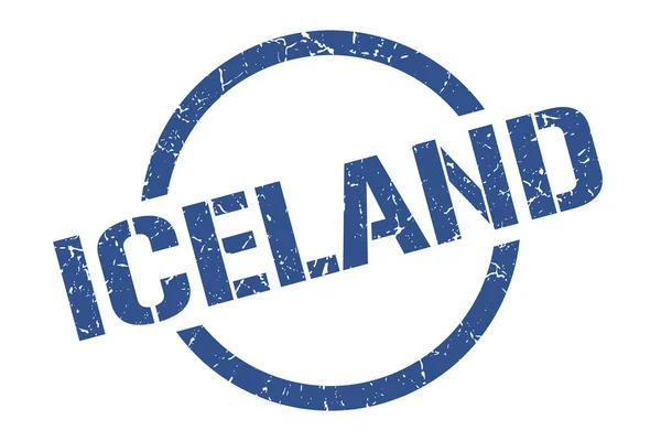 Исландская марка. Исландский гранж-круглый знак — стоковый вектор