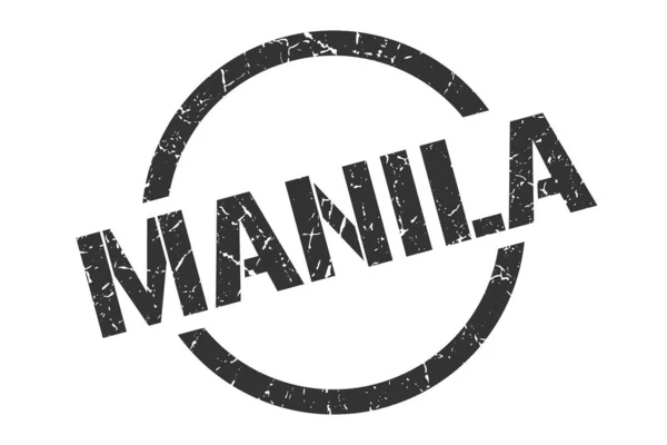 Манильская марка. Манильский гранж-круглый знак — стоковый вектор