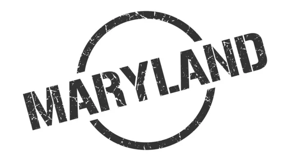 Francobollo del Maryland. Maryland grunge rotondo segno isolato — Vettoriale Stock