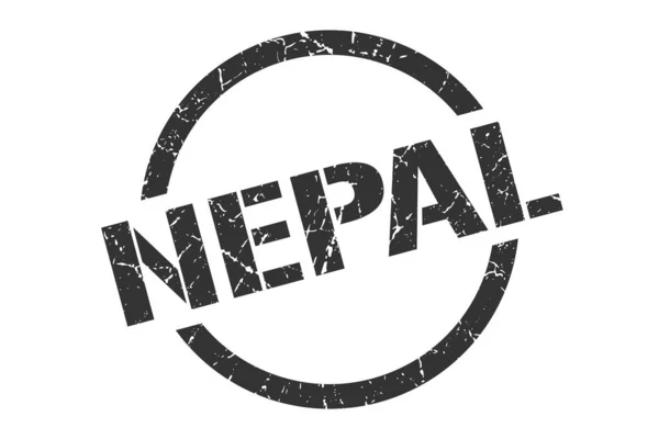 Nepals stämpel. Nepal grunge runda isolerade tecken — Stock vektor