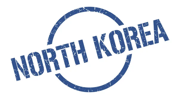 North Korea stamp. North Korea grunge round isolated sign — Stock Vector