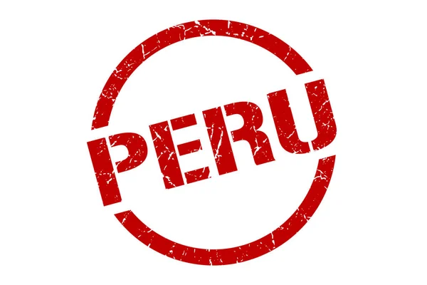 Peru razítko. Peru grunge kulaté izolované znamení — Stockový vektor