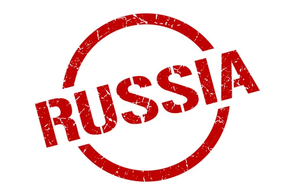 Carimbo russo. Rússia grunge rodada sinal isolado — Vetor de Stock