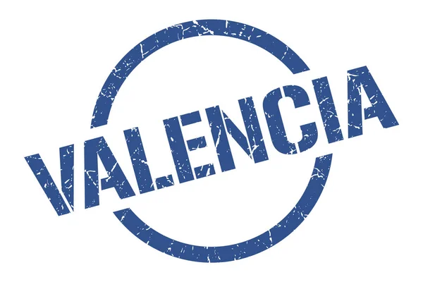 Valencia stamp. Valencia grunge round isolated sign — 스톡 벡터